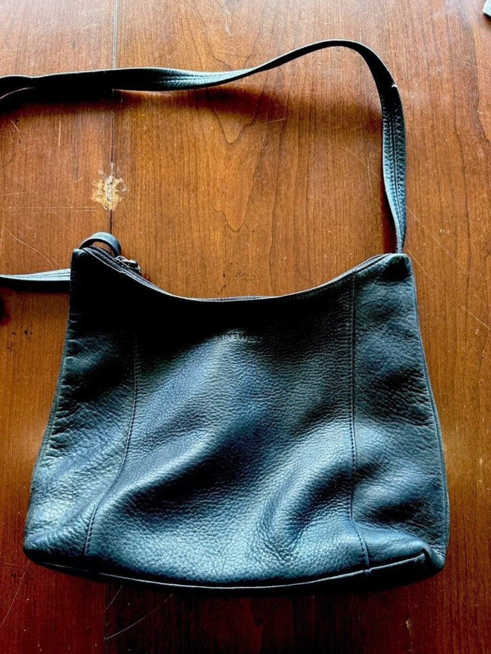 Classic Nine West Genuine  Supple Leather  Black Purse/Handbag